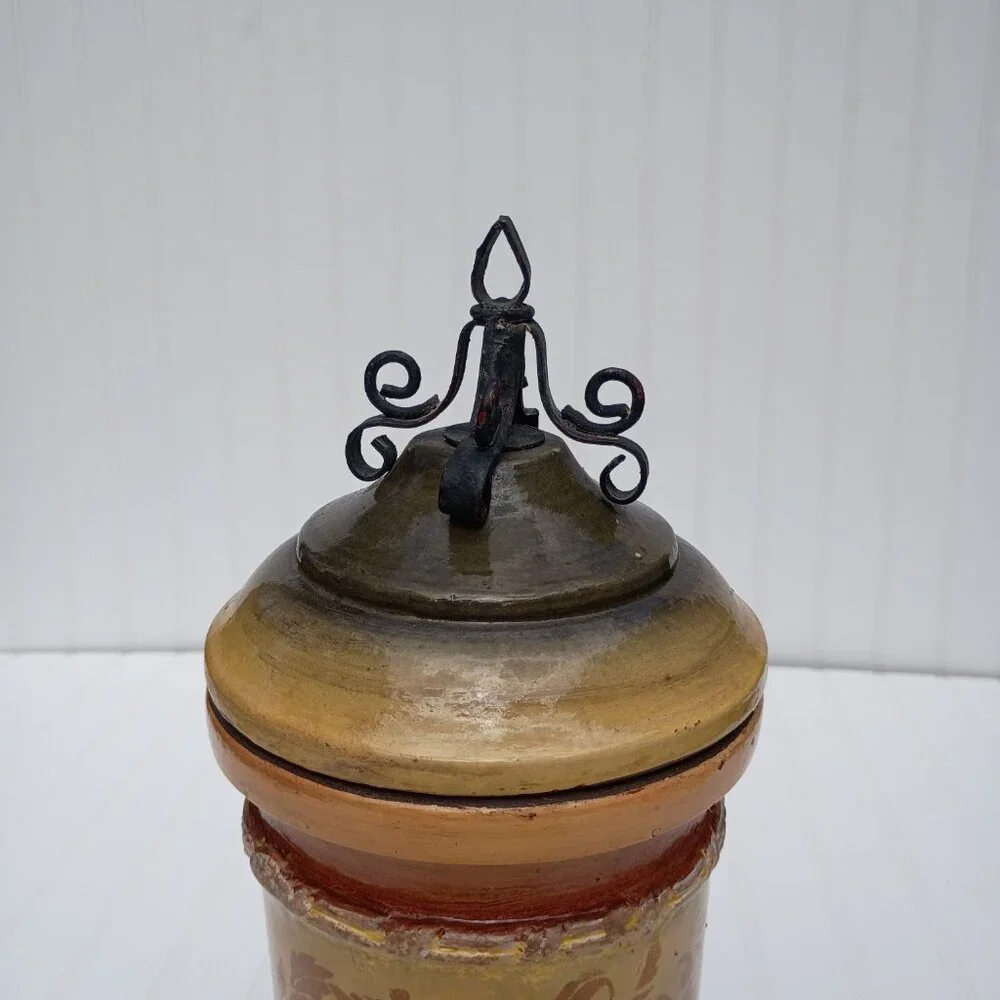 French Country Terracotta Lidded Vase 16